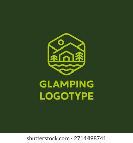 glänzende grüne Illustration Logo, Vektordesign
