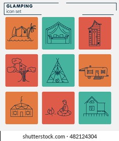 Glamping icon set for your project