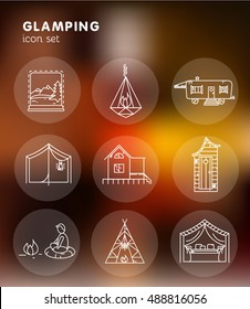Glamping - line icon set for your project
