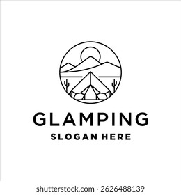 Glamping logo tent with modern style design