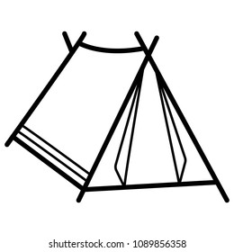 Glamping, luxurious camping tents and bambu houses icons set
