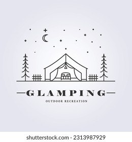 Diseño de ilustraciones vectoriales del logotipo de recreación de glamping