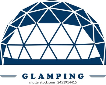 Glamping Silhouette of Modern Camping. Vector Illustration