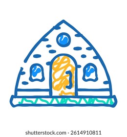 glamping tent camp doodle icon sketch vector. glamping tent camp sign. isolated symbol illustration