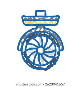 glamping tent fan doodle icon sketch vector. glamping tent fan sign. isolated symbol illustration