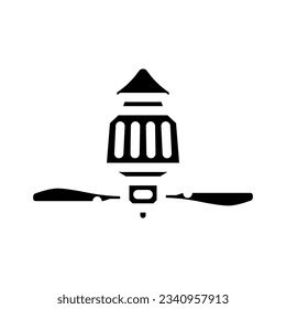 glamping tent fan glyph icon vector. glamping tent fan sign. isolated symbol illustration