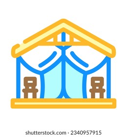 glamping tent forest color icon vector. glamping tent forest sign. isolated symbol illustration