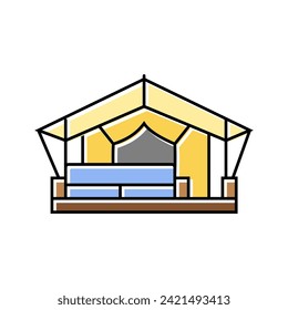 glamping tent forest color icon vector. glamping tent forest sign. isolated symbol illustration