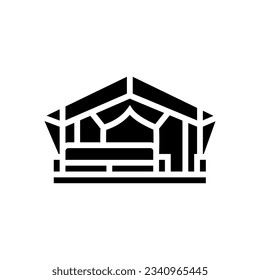 glamping tent forest glyph icon vector. glamping tent forest sign. isolated symbol illustration