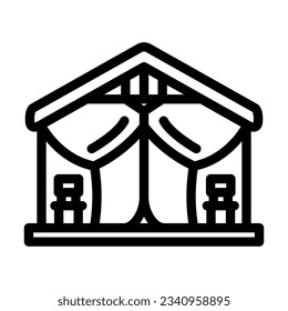 glamping tent forest line icon vector. glamping tent forest sign. isolated contour symbol black illustration
