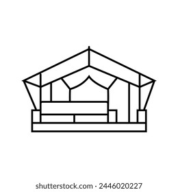 glamping tent forest line icon vector. glamping tent forest sign. isolated contour symbol black illustration