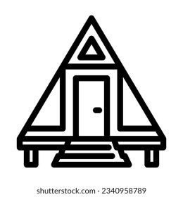 glamping tent luxury line icon vector. glamping tent luxury sign. isolated contour symbol black illustration