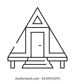 glamping tent luxury line icon vector. glamping tent luxury sign. isolated contour symbol black illustration
