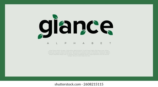 Glance Minimal luxury font alphabet logo. Vector illustration