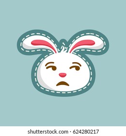 glance rabbit emoticon. unique expression of rabbit character