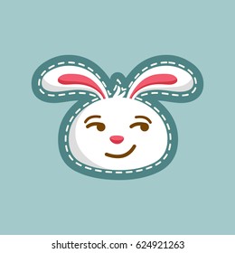glance rabbit emoticon. unique expression of rabbit character