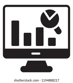 At glance view of online graph, business dashboard icon 