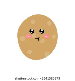 glancing, sad, pouting Potatoes expressions of cartoon illustrations. cute and adorable emoticons of fruits and vegetables style