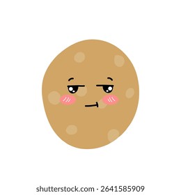 glancing, sad, pouting Potatoes expressions of cartoon illustrations. cute and adorable emoticons of fruits and vegetables style