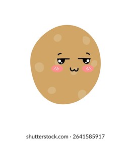 glancing, sad, pouting Potatoes expressions of cartoon illustrations. cute and adorable emoticons of fruits and vegetables style