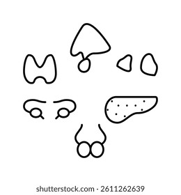 gland human organ line icon vector. gland human organ sign. isolated contour symbol black illustration