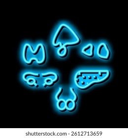 gland human organ neon light sign vector. gland human organ illustration