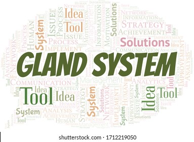 Gland System typography vector word cloud.