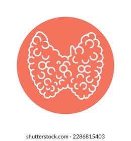 Gland thyroid color line icon. Endocrine system. Pictogram for web page, mobile app, promo.