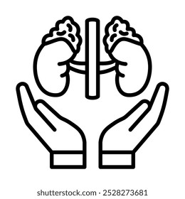 Glandular Care icon line vector illustration