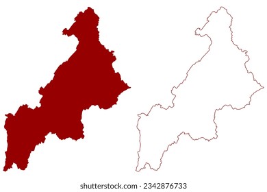 Glane District (Switzerland, Swiss Confederation, Canton of Fribourg or Freiburg) map vector illustration, scribble sketch Glânebezirk, District de la Gllânna or Glâne map