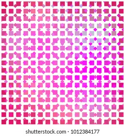 Glare of colored stained glass on a pink background