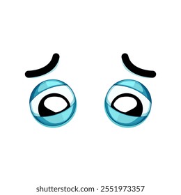 Emociones de ojo deslumbrante Dibujos animados. Llanto Alegría, Tristeza Miedo, Sorpresa Rabia Deslumbramiento Emociones de ojo signo. Símbolo aislado Ilustración vectorial