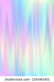 Glare hologram gradient background. Iridescent holo texture. Holographic rainbow neon color pattern. Pearlescent vector glam wallpaper. Spectrum blur aura gradient fluid holography.