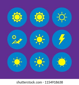 glare icon. 9 glare set with flash and sun vector icons for web and mobile app