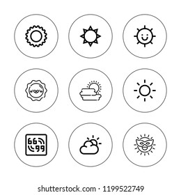 Glare icon set. collection of 9 outline glare icons with spark icons. editable icons.