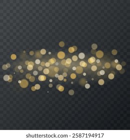 Glare light effect, isolated. Flash of explosion and lens flare illustration, glitter, line, sun flare, sparkle and star. Abstract image of yellow flare and bokeh stars. Vector illustration eps 10