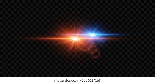 Glare of a light star and lens flare. Vector illustration EPS10