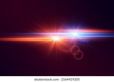 Glare of a light star and lens flare. Vector illustration EPS10