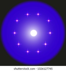
Glare on blue background