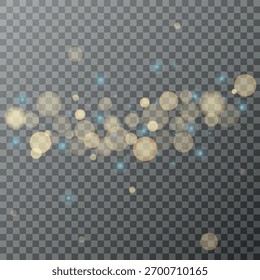 brilho em um fundo transparente de cores amarelas, laranja e azul, bokeh
