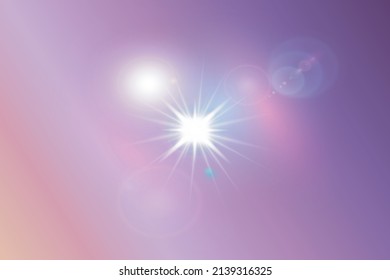 glare of a star on a gently purple background