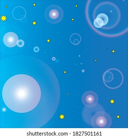 glare stars on blue background. vector