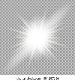 The glare of a Sunny day. Bright star. Vector illustration EPS 10.