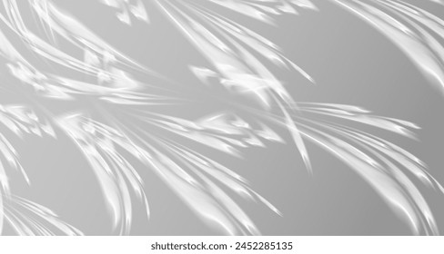 El resplandor de los rayos del sol en la pared. Sombras borrosas en la habitación. Superposición suave de la luz natural. Fondo Abstractas para la presentación del producto.Diseño de luz natural.