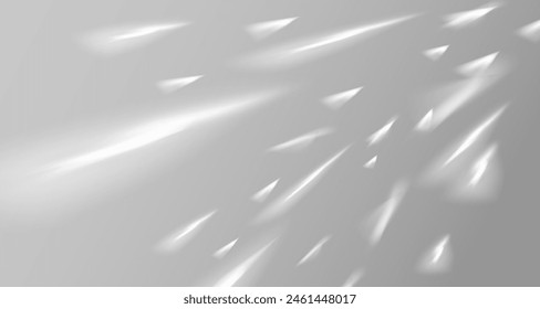 El resplandor de los rayos del sol en la pared. Sombras borrosas de hojas y plantas en la habitación. Superposición suave de la luz natural. Fondo Abstractas para la presentación del producto.Diseño de luz natural.