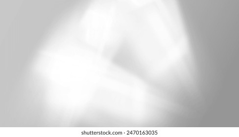 Glare from the sun's rays on the wall. Blurred shadows from leaves and plants in the room. Soft overlay of natural light. Abstract background for product presentation.Natural light layout.