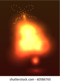 glaring  Christmas bell,abstract illustration