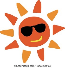 The glaring sun wearing sunglasses
