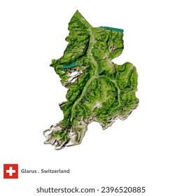 Glarus,Canton of Switzerland Topographic Map (EPS)