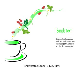 Glas teapot with fresh healthy herbal tea